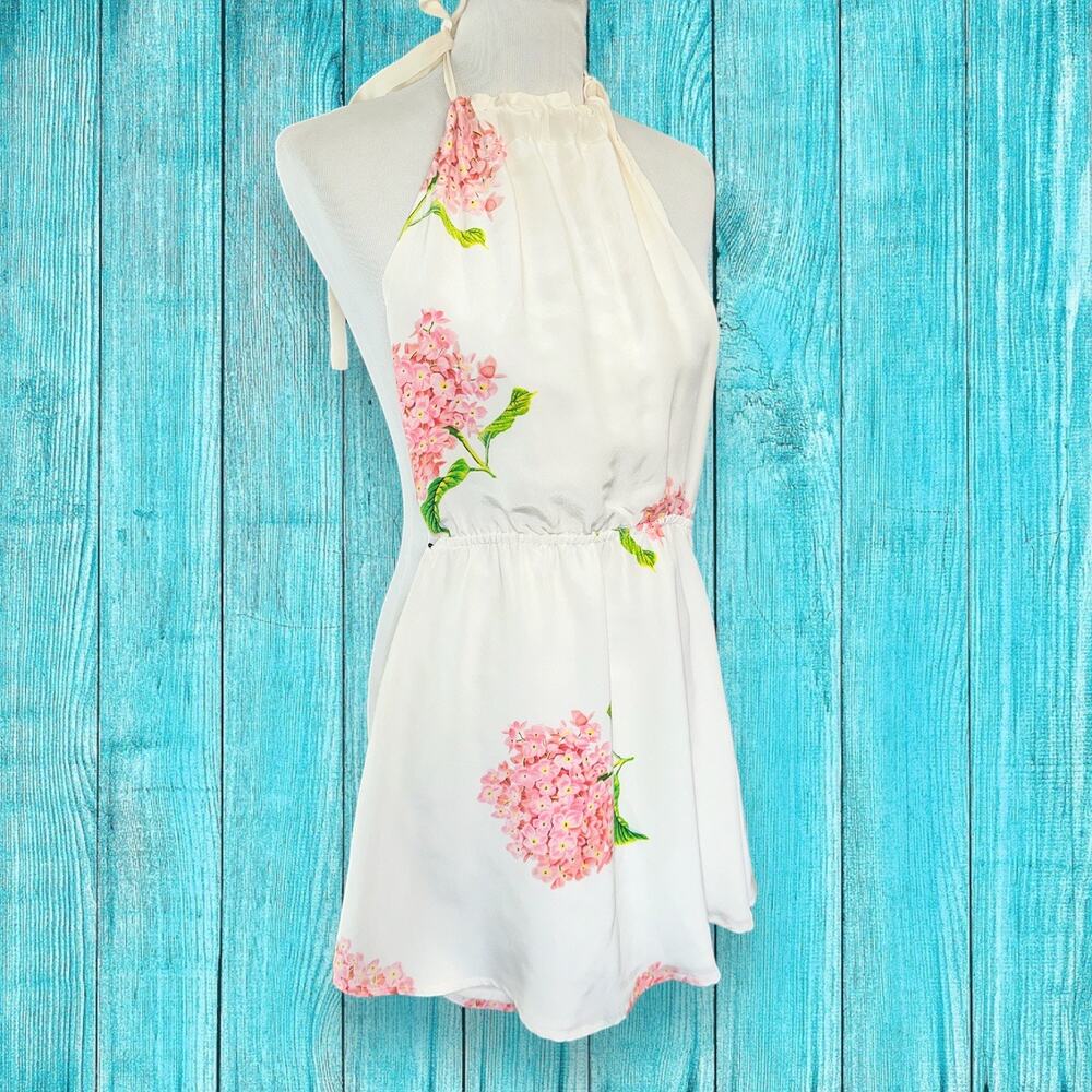 Stone Cold Fox Silk Floral Halter Dress EUC